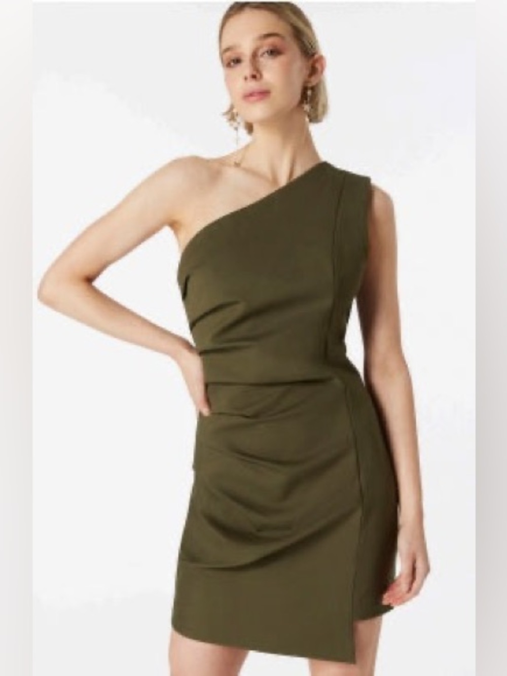 NWT Elliatt Nada One-Shoulder Olive Dress size small